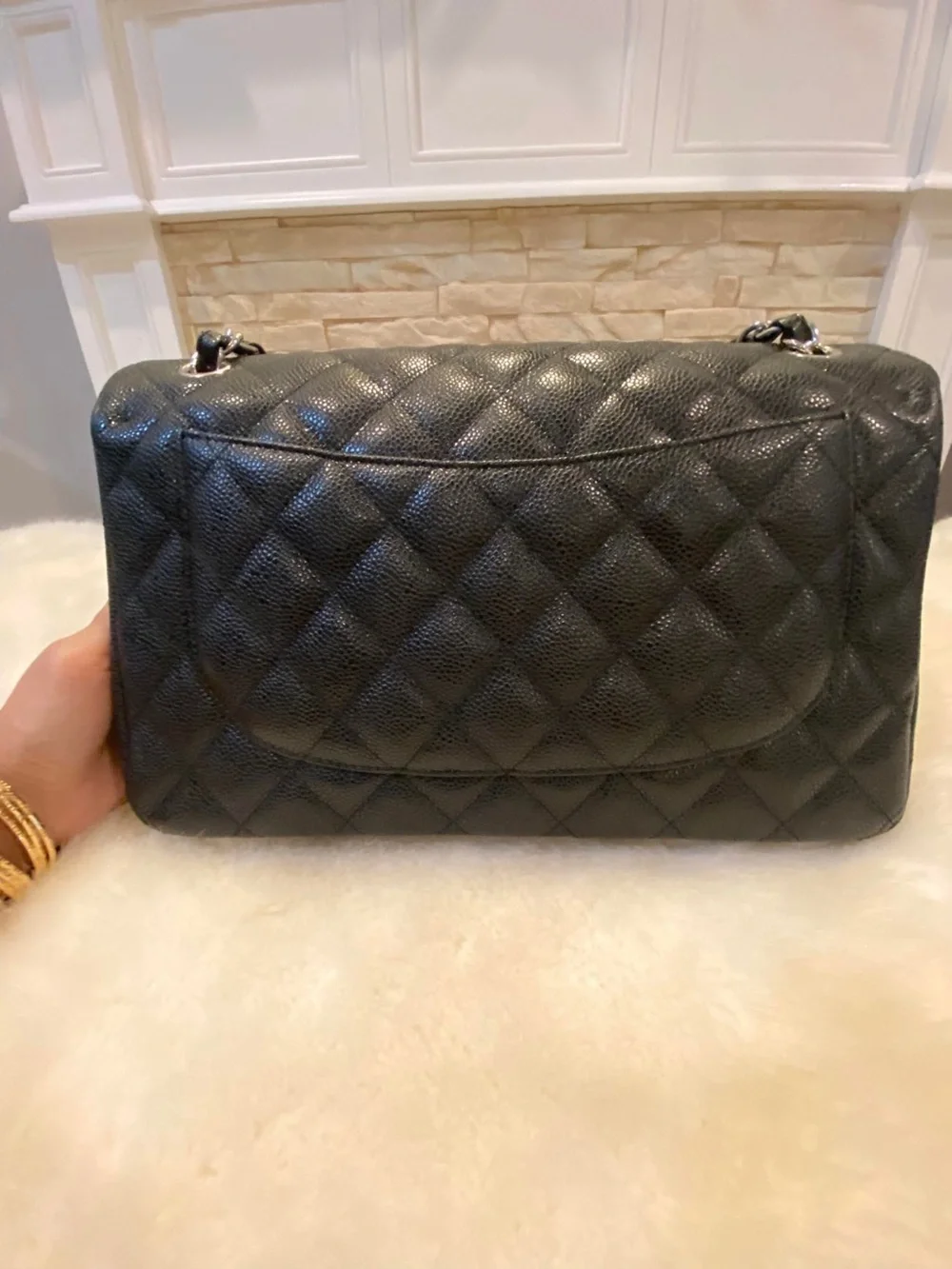 Chanel jumbo double flap silver hardware